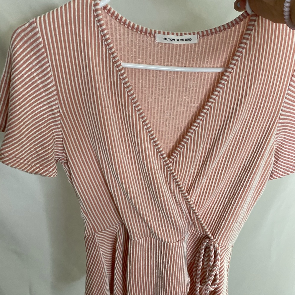 Wrap Red Striped Shirt. Size Small Never Worn.